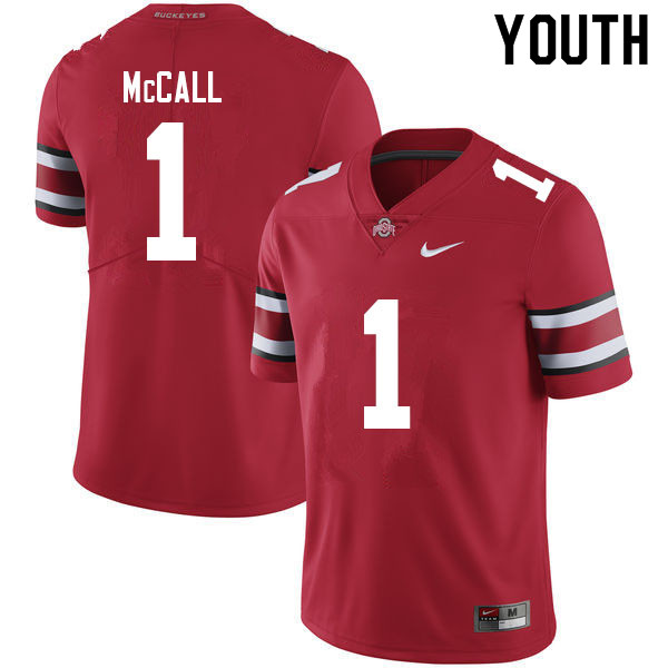 Ohio State Buckeyes Demario McCall Youth #1 Red Authentic Stitched College Football Jersey